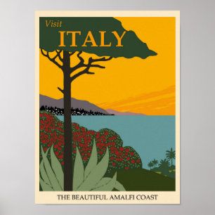 Italien Amalfi Coast Vintage Reise Poster