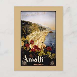 Italien Amalfi Coast Vintage Travel Poster Postkarte