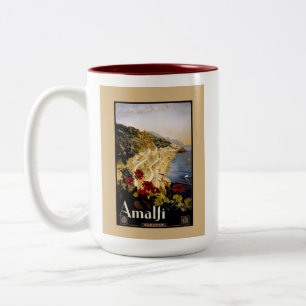 Italien Amalfi Coast Vintage Travel Poster Zweifarbige Tasse