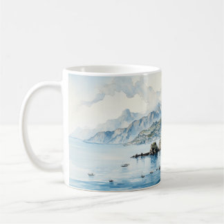 Italien Amalfi Küste Aquarellmalerei Kaffeetasse