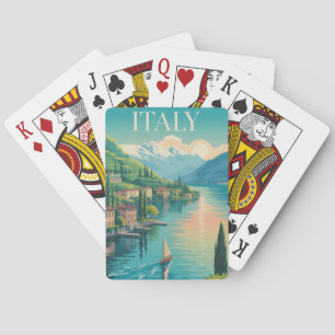 Italien Amalfi-Küste Illustration Reise Kunst Vint Spielkarten