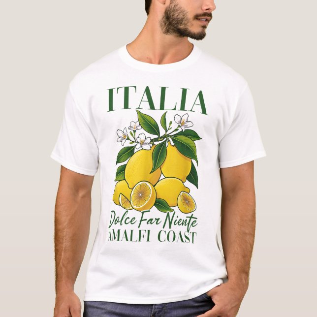 Italien Amalfi Küste Lemon Souvenier Italia T-Shirt (Vorderseite)