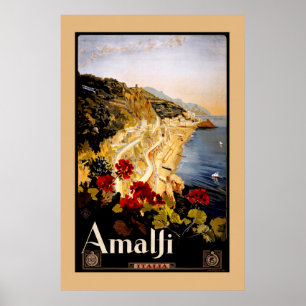 Italien Amalfi Küste Vintage Reise Poster