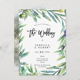 Italien Amalfi Oliven Moderne Hochzeit Einladung