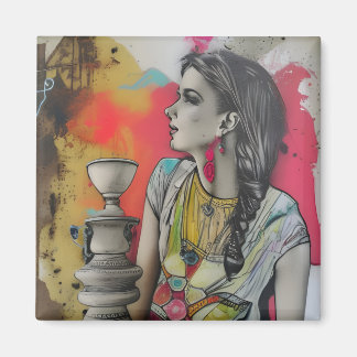 Italien Ancient Pompei Fashion Woman Magnet