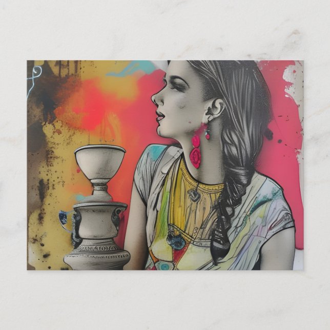 Italien Ancient Pompei Fashion Woman Postkarte (Vorderseite)