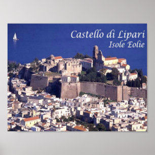 Italien - Äolische Inseln - Lipari - Schloss - Poster