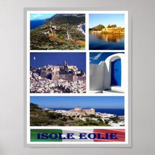 Italien - Äolische Inseln - Mosaik - Poster