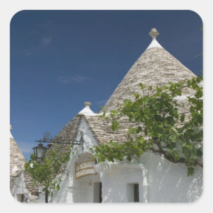 Italien, Apulien, Alberobello, Terra dei Trulli, 2 Quadratischer Aufkleber