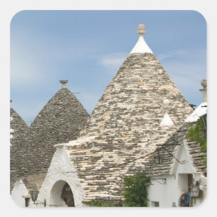 Italien, Apulien, Alberobello, Terra dei Trulli, Quadratischer Aufkleber