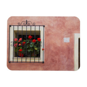 Italien, Asciano, Blumenkästen mit frühlingsfrisch Magnet
