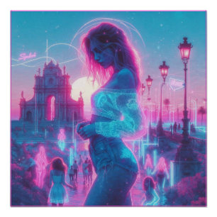 Italien Ätherischer Träumerischer Urbaner Vaporw Poster