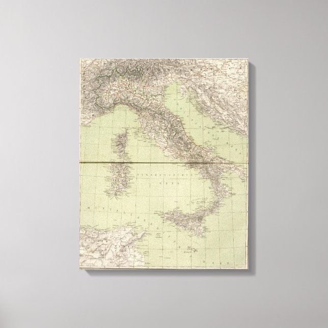 Italien Atlas Map Leinwanddruck (Vorderseite)