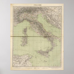 Italien Atlas Map Poster