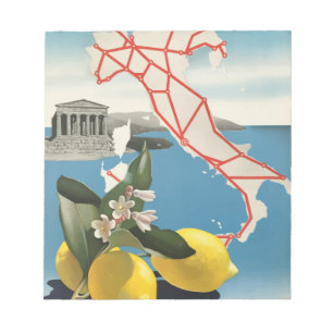 Italien auf Reisen im Vintage-Stil Notizblock