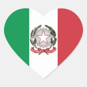 Italien-Aufkleber, Herz, Patriotische italienische Herz-Aufkleber