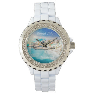 Italien BeachMittelmeer-Malerei Monogramm Armbanduhr