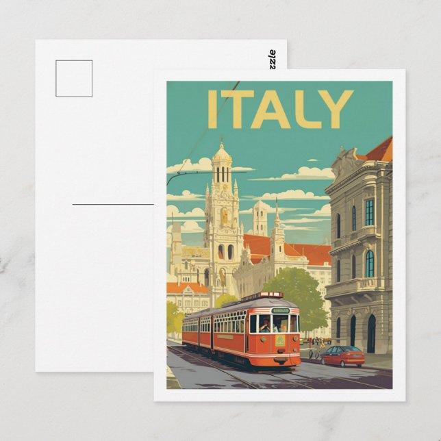 Italien Berühmter Vintage Reiseort Postkarte (Vorne/Hinten)