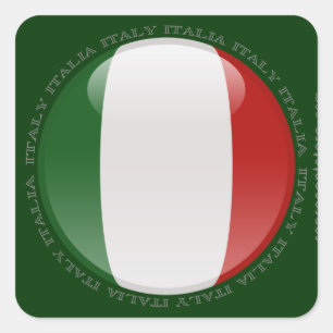 Italien-Blasen-Flagge Quadratischer Aufkleber