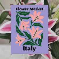 Italien Blumenmarkt Rosa Lilie & Smaragdblatt
