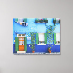 Italien, Burano. Ein farbenfrohes Haus in Burano i Leinwanddruck