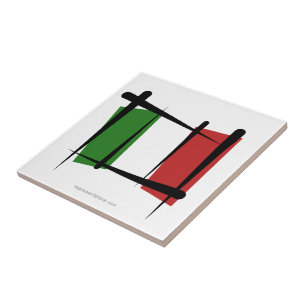 Italien-Bürsten-Flagge Fliese