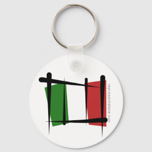 Italien-Bürsten-Flagge Schlüsselanhänger