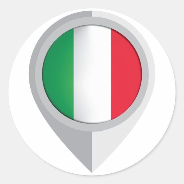 Italien Button Location Flag Runder Aufkleber (Vorderseite)