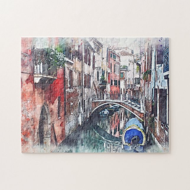 Italien Canal Venice Reflektionsromane Puzzle (Horizontal)