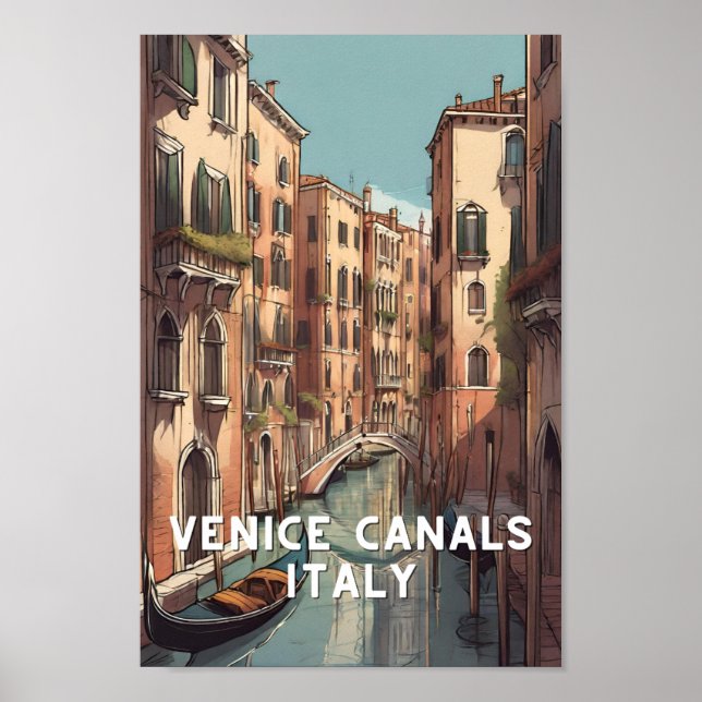 Italien Canalas venezia venezianische Reise Poster (Vorne)