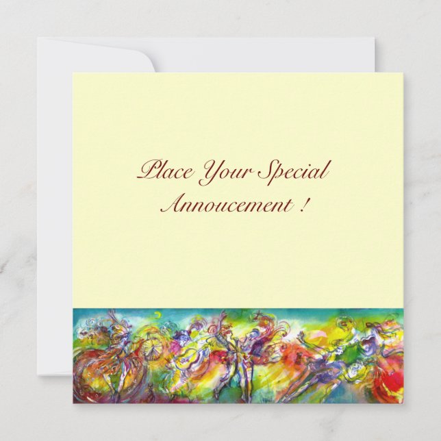 ITALIEN CARNIVAL Masquerade Ball, Tanz und Musik Ankündigung (Vorderseite)