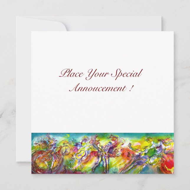 ITALIEN CARNIVAL Masquerade Ball, Tanz und Musik Ankündigung (Vorderseite)