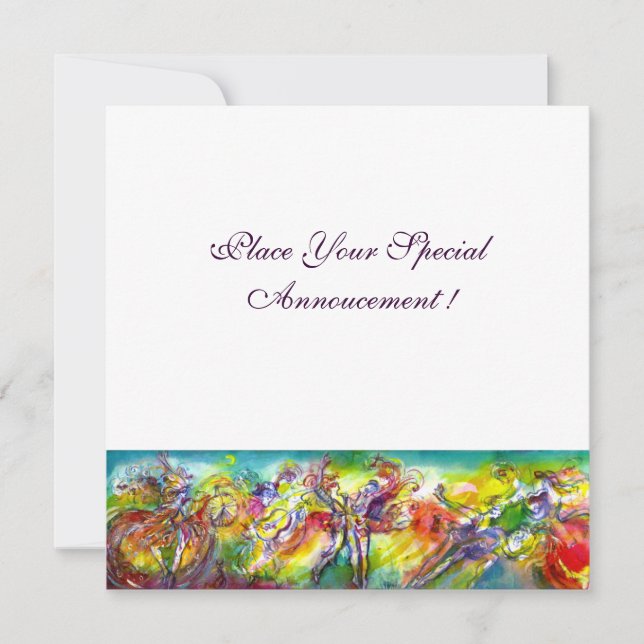 ITALIEN CARNIVAL Masquerade Ball, Tanz und Musik Ankündigung (Vorderseite)