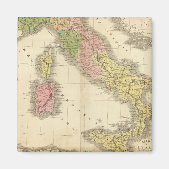 Italien Chonology Atlas Map Magnet (Vorne)