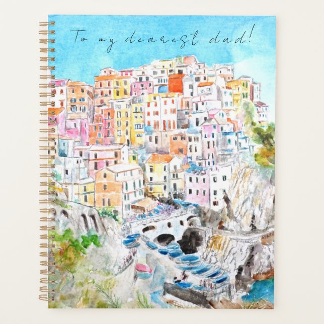 Italien Cinque Terre Aquarellkunst Planer (Vorderseite)