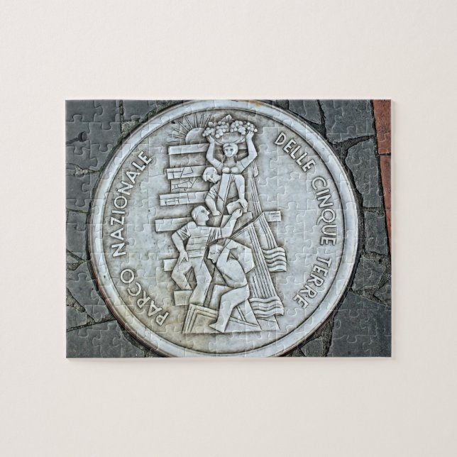 Italien - Cinque Terre Emblem - 8x10 - 110 pc Puzzle (Horizontal)