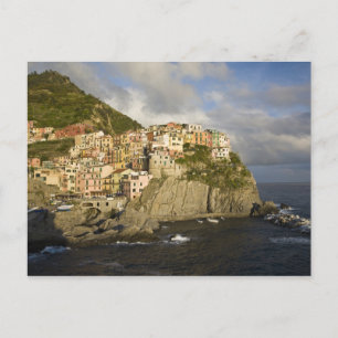 Italien, Cinque Terre, Manarola. Dorf auf der Klip Postkarte