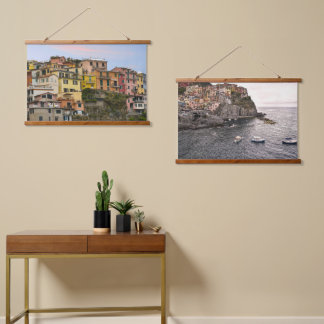 Italien Cinque Terre Wandteppich Mit Holzrahmen