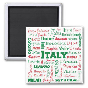 Italien Cities Magnet - italienische Flaggenfarben