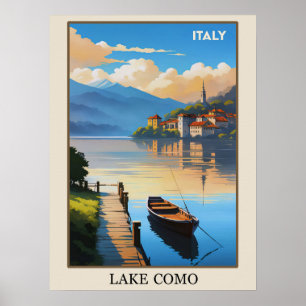Italien Comer See Vintage Travel Poster