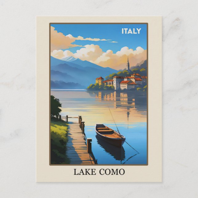 Italien Comer See Vintage Travel Postkarte (Vorderseite)