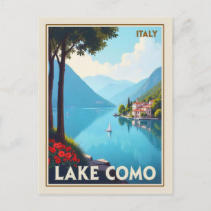 Italien Comer See Vintage Travel Postkarte