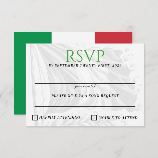 Italien Couple RSVP Karte (Vorne/Hinten)