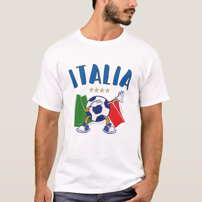 Italien - Dabbing Fußball-Flagge - 4 Sterne T-Shirt (Vorderseite)