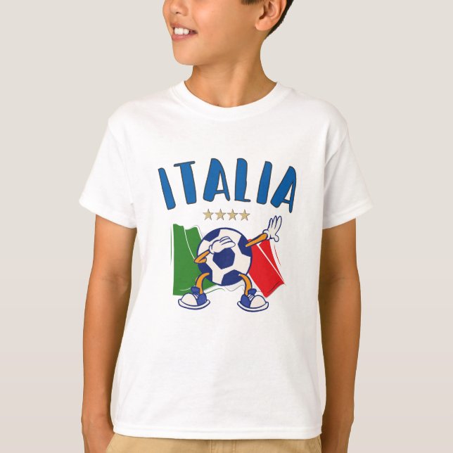 Italien - Dabbing Fußball-Flagge - 4 Sterne T-Shirt (Vorderseite)