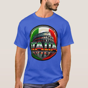 Italien (Das Kolosseum mit italienischer Flagge) T-Shirt