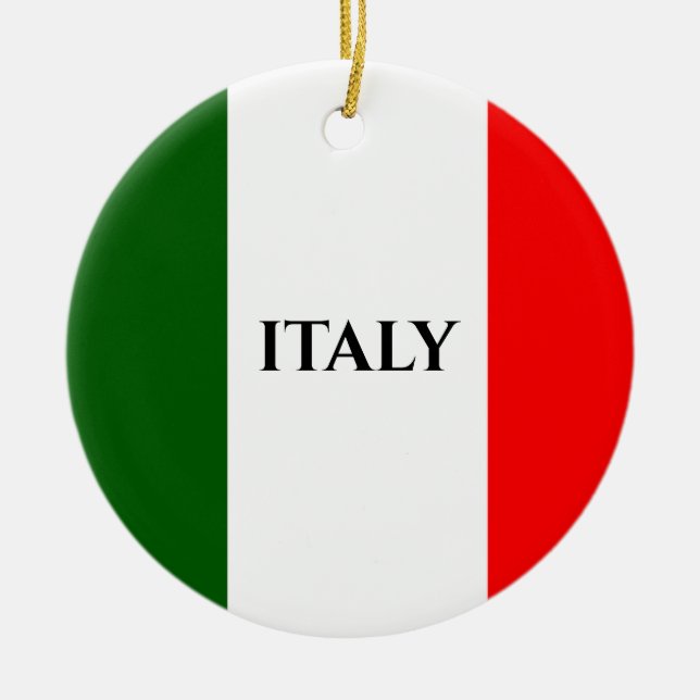 Italien - Design-Ornament für italienische Flaggen Keramik Ornament (Vorne)