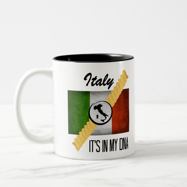 Italien Es ist in meiner DNA-Herkunft Italienische Zweifarbige Tasse (Links)