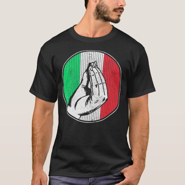 Italien Fan So Fan Fan Funny Hand Gesture T-Shirt (Vorderseite)