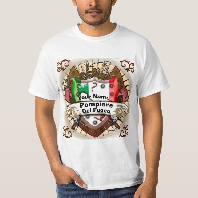 Italien Feuerwehrmann T-Shirt (Vorderseite)